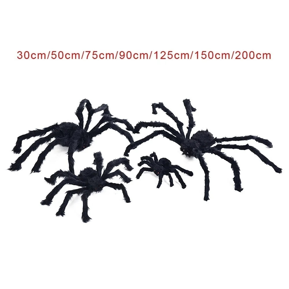 Lusy Store LLC Black Spider Halloween Decoration Haunted House Prop Indoor Outdoor Giant Decor Plush