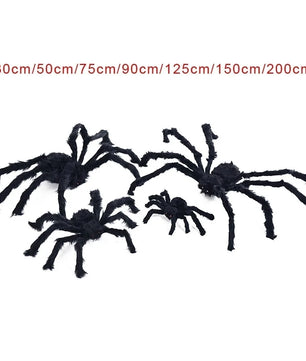 Lusy Store LLC Black Spider Halloween Decoration Haunted House Prop Indoor Outdoor Giant Decor Plush