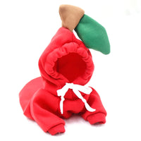 Cute Fruit Dog Clothes for Small Dogs Hoodies Warm Fleece Pet Clothing for Puppy Small Medium Dogs Red