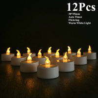 12/24pc Flameless LED Candle with/without Remote control Lighting Flickering Flame Tea Light for Halloween Christmas Home Decor 12 Pcs 4