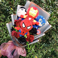 Lusy Store LLC The Avengers Plush Bouquets Super Hero Spider-Man Iron Man Superman Captain America Plush Gifts Bouquet