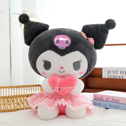 Sanrio Romantic Flowers Kuromi Melody Doll Cartoon Anime Hello Kitty Cat Plush Toys Kids Party Gift Girls Lovely Plush Toy Love Kuromi