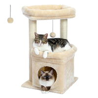 Cat Tree Tower with Cozy Condo & Top Perch Cream as picture