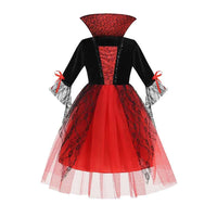 Girls Ghost Bride Gothic Rose Skeleton Scary Halloween Cosplay Costume Dress Role Play Carnival Children Party Outfit