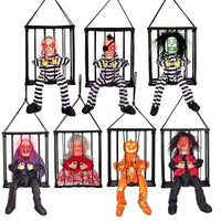 2025 April Fool's Day Prisoner Skull Ornament Induction Light Sound Electric Decoration Haunted House Holiday Party Prank Props
