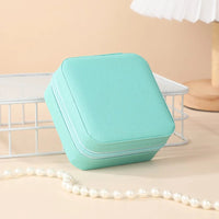 Portable Mini Jewelry Storage Box Travel Organizer Jewelry Case Leather Storage Earrings Necklace Ring Jewelry Organizer Display Lusy Store