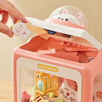 Lusy Store LLC Automatic Doll Machine Toy for Kids Mini Cartoon Coin Operated Play Game Claw Crane Machines Action Figure