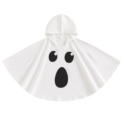 2024-05-31 Lioraitiin 1-6T Kid Halloween Costume Ghost Print Hood Cape Cosplay Clothes Cloak for Baby Boys and Girls B