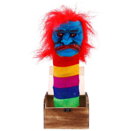 1Pc Halloween Prank Scare Box Halloween Wooden Scary Witch Funny Toy with Horror Sound and Light Random Facial Body
