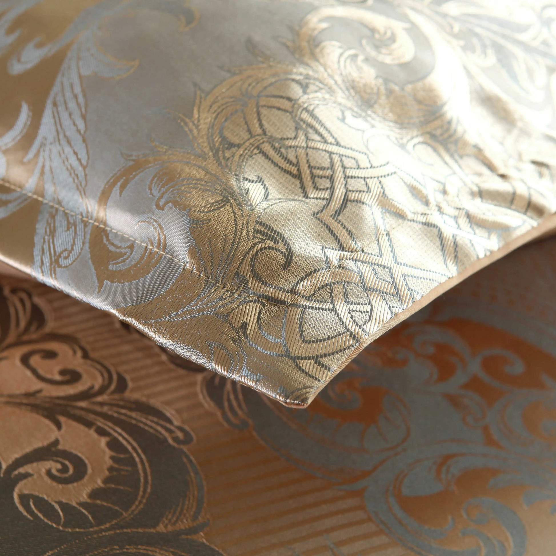 Satin Duvet Cover  Size, Floral Jacquard Satin Duvet Cover Set 3 Piece Luxury Silk Like Bedding Comforter Cover Set Lusy Store