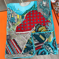 POBING 30% Silk 70%Cashmere Scarf Women Hand Rolled Luxury Printed Long Scarves Wraps Bandana Big Shawls Hijabs Female Foulards Lusy Store