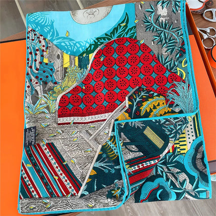 POBING 30% Silk 70%Cashmere Scarf Women Hand Rolled Luxury Printed Long Scarves Wraps Bandana Big Shawls Hijabs Female Foulards Lusy Store