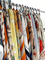 Lusy Store 2024 Luxury Brand Print summer Neck Tie Shawl Silk Square Scarf Women 70cm Hair Hand Wrist Headkercheif Hijab Bandana 
