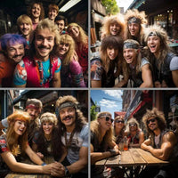 Synthetic Long Blonde Mullet Wig Machine Made for Men 70s 80s Costume Fancy Party Curly Punk Rocker Halloween Costumes Male Use