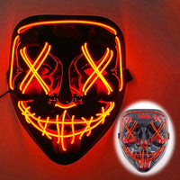 Featured Halloween Masks LED Light Up Full Face Masks Red, Green, Blue Holiday Cosplay Halloween Costumes Masquerade Party, Carn red