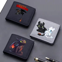 Toothless Canvas Wallet Men Short Folding Purse How To Train Your Dragons Cartoon Card Holder Coin Case Fashion Pocketbook Gift Lusy Store