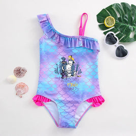 Alice in Wonderland Girls Swimsuit Mermaid Fish Scale One-Piece Bathing Suits Children's Dresses Summer Swimwear Beach Suit Kids Lusy Store