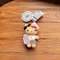 Sanrio Suitcase Black Leather Hello Kitty Cute Plush Toy Pendant Kawaii Backpack Accessories Keychain Holiday Gift