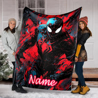 Customized Name Marvel Spider-Man Printed Blanket All Seasons Multi-purpose Blanket Suitable for Sofa, Camping, Travel, Car Style F