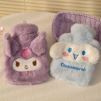 Lusy Store 500ml Sanrio Plush Hot Water Bag Kawaii Hello Kitty Kuromi Cinnamoroll Melody Reusable Heating Hot Water Bottle Christmas Gift 