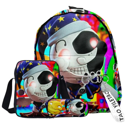 Trendy Popular Funny sundrop fnaf 3D Print 3pcs/Set pupil School Bags Laptop Daypack Backpack Inclined shoulder bag Pencil Case Lusy Store