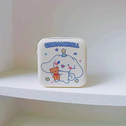 Kuromi Cinnamoroll Cartoon Jewelry Storage Box - Travel PU Organizer Cinnamoroll B