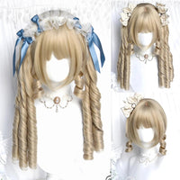 OLACARE Synthetic Super Long Curly Lolita Wig With Bangs 120cm Blonde White Pink Cute Fake Hair Women Halloween Cosplay Wigs WHITE