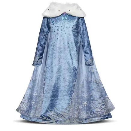 Girls Elsa Anna Costume Kids Birthday Floral Dress Children Snow Queen Performance Fantasy Princess Evening Halloween Costumes