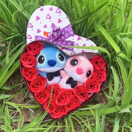 Lusy Store LLC Lilo Stitch Plush Doll Toys Rose Bouquet Gift Box Home Decoration Valentine Christmas Gifts Bouquet