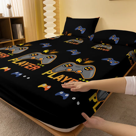 Lusy Store 1 Piece of Giant Player Black Pattern Frosted Bedsheet, Bedroom Printed Bedspread, Bedding (Excluding Pillowcases) 