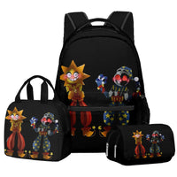 Trendy Popular Novelty sundrop FNAF 3D Printed 3pcs/Set student School Bags Travel Notebook Backpack Lunch bag Pencil Case Lusy Store