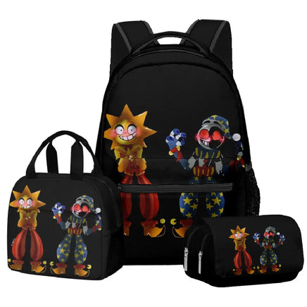 Trendy Popular Novelty sundrop FNAF 3D Printed 3pcs/Set student School Bags Travel Notebook Backpack Lunch bag Pencil Case Lusy Store