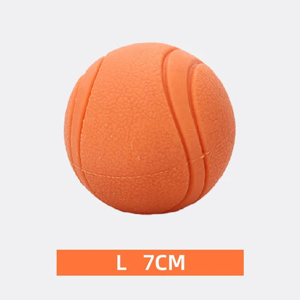Rubber Dog Ball, Indestructible & Bite-Resistant, Chew Toy for Small to Extra-Large Dogs, Solid Red Orange L