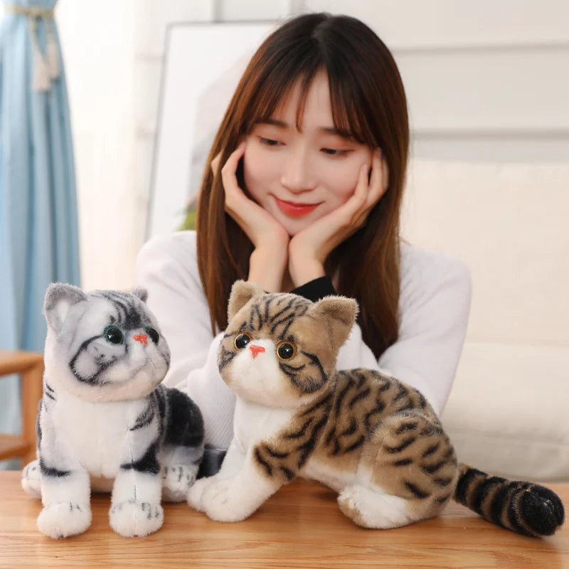 Lusy Store LLC Lovely Simulation Cat Stuffed Soft Pet Cat Dolls Kawaii Animal Plush Toys Plush