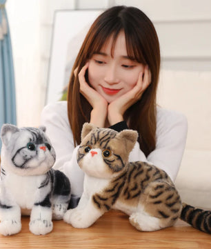 Lusy Store LLC Lovely Simulation Cat Stuffed Soft Pet Cat Dolls Kawaii Animal Plush Toys Plush