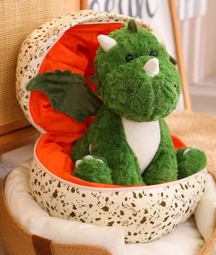 Lusy Store LLC 2 In 1 Dinosaur Plush Green Baby Dino In A Dragon Egg Stuffed Toy Cute Hugging Sleeping Doll Gifts Plush