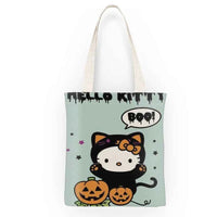 Kawaii Sanrio Halloween Hello Kittys Shoulder Bags Cartoon Anime Kuromi Girl Canvas Shoulder Bag Shopping BagNo zipper G