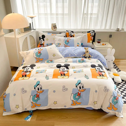 Disneys Cartoon Bed Sheets Set Stichs Mickeys Bedding Set Toys Story Duvet Cover Pillowcase Donalds Bed Sets Queen King Size 1