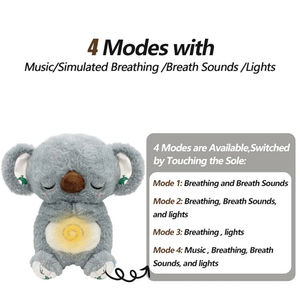 Elephant Plush Toy – Soothing Breathing Companion – Music & Light – Lusy Store Koala 10"-13"