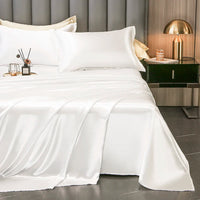 High End Satin Sheets, Soft And Comfortable Solid Color Sheets, Luxurious Single And Twin Bed Sheets
