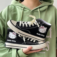 Sanrio Hello Kitty High Top Canvas Shoes - Kawaii Preppy Skateboard Sneakers
