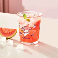 Sanrio water cup cartoon Hello kitty Cinnamoroll My melody cute anime glass cup high temperature resistant coffee cup home gift My melody