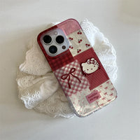 Lusy Store Sanrio Cute Cartoon Coffee Hello Kitty Phone Case For iPhone16 13 14 15 Pro Max Kawaii Acrylic All-Inclusive Soft Case Gift Soft 