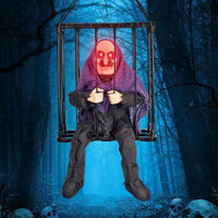 2025 April Fool's Day Prisoner Skull Ornament Induction Light Sound Electric Decoration Haunted House Holiday Party Prank Props pijianwupo