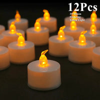 12/24pc Flameless LED Candle with/without Remote control Lighting Flickering Flame Tea Light for Halloween Christmas Home Decor 12 Pcs 3