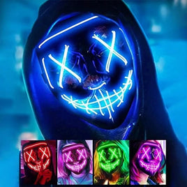 Featured Halloween Masks LED Light Up Full Face Masks Red, Green, Blue Holiday Cosplay Halloween Costumes Masquerade Party, Carn
