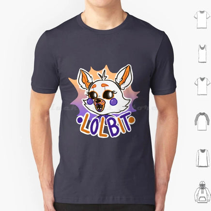 Lolbit T Shirt Cotton Men Women DIY Print Fnaf Lolbit Game Horror Five Nights At Video Game Fnaf Lolbit Animatronic Cute M-Tee-Navy