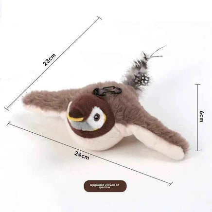 Interactive Catnip Bird Toy, USB Rechargeable & Touch-Activated, Electric Squeaky Plush Toy for Dogs & Cats
