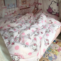 Sanrio Kawaii Hello Kitty Kuromi My melody Pochacco Cinnamoroll Cute Anime Quilt Kawaii Student Dormitory Quilt Set Holiday Gift Lusy Store