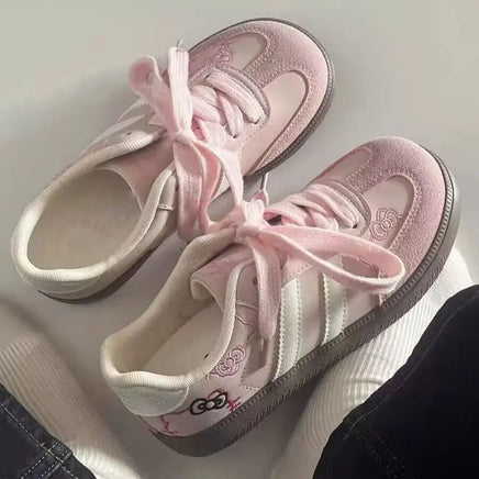 Hello Kitty Sneakers for Spring and Autumn Girls Cute Cartoon Anime Accessories Pink Fashionable Casual Board Shoes Gift